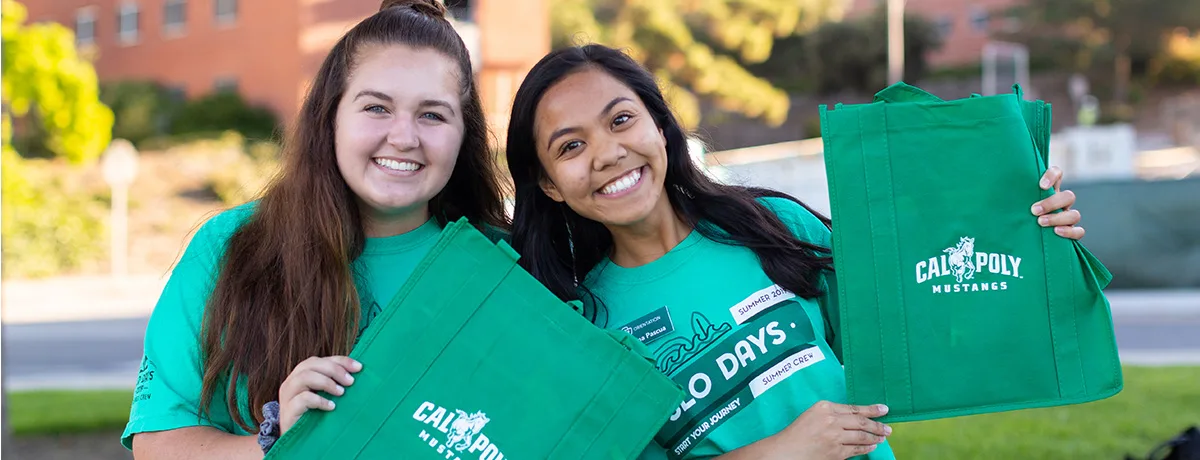 Cal Poly San Luis Obispo students outdoors on campus